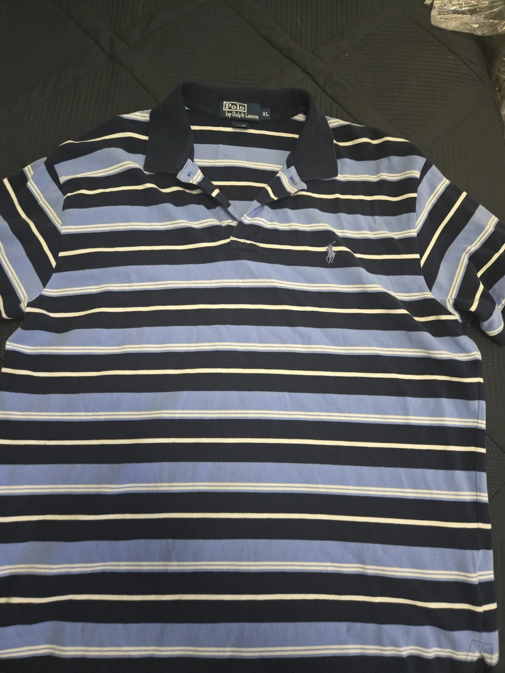 Polo by Ralph Lauren Men’s Blue Striped Polo Shirt Size Xl # 390
